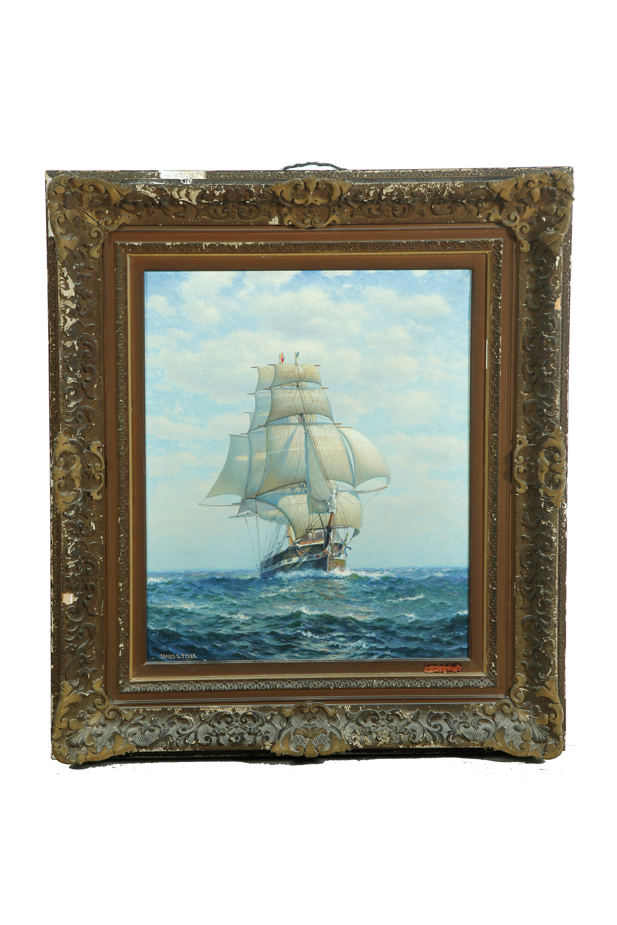 Appraisal: SAILING SHIP BY JAMES GALE TYLER CONNECTICUT - Oil on