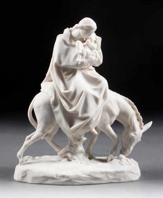 Appraisal: Minton parian group ''The Flight Into Egypt'' second half- th