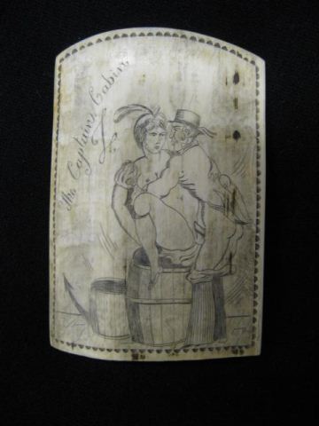 Appraisal: Erotic Ivory Plaque The Captain's Cabin th century x