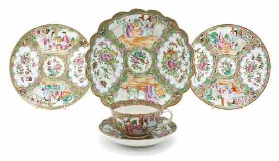 Appraisal: A Collection of Four Rose Medallion Table Articles comprising two