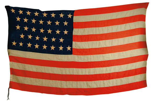 Appraisal: STAR AMERICAN FLAG x Wool bunting with dbl appliqued cotton