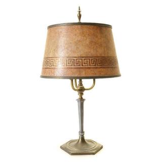 Appraisal: MLS MIca Lamp The Shade With Greek Key Design MLS