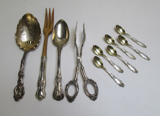 Appraisal: TEN ASSORTED STERLING SILVER FLATWARE Gorham Versailles casserole spoon with