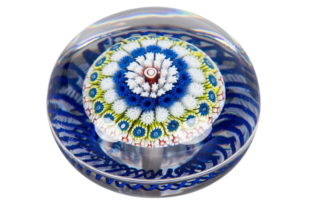 Appraisal: ANTIQUE SAINT LOUIS MILLEFIORI PAPERWEIGHT signed and dated in signature