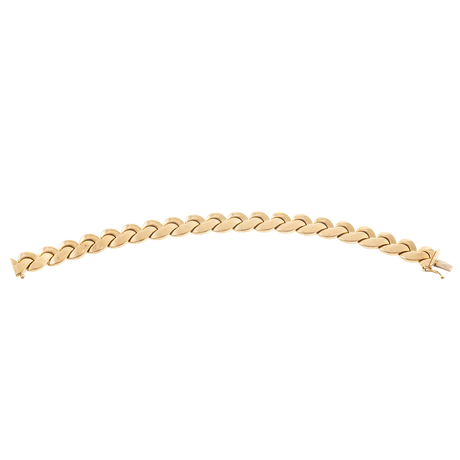 Appraisal: A WAVY LINK BRACELET IN K YELLOW GOLD K yellow