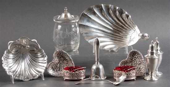 Appraisal: Assortment of American sterling silver table articles including Meriden candy