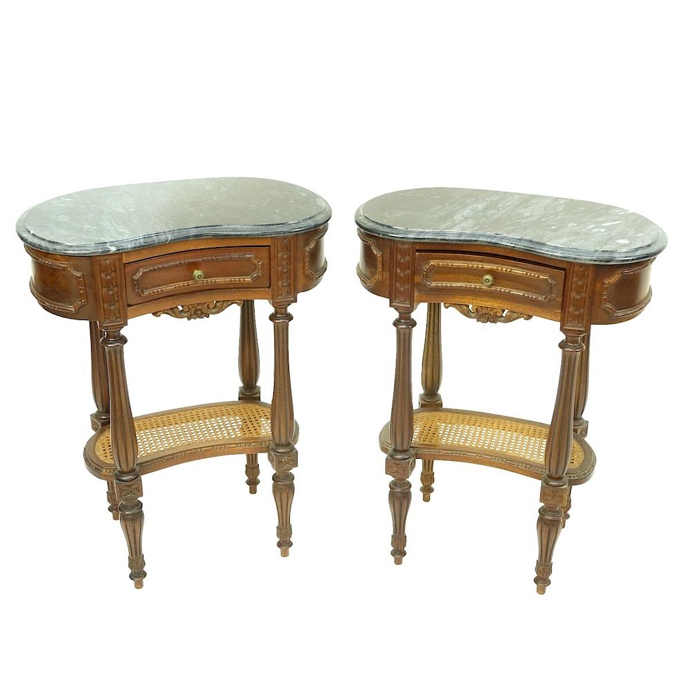 Appraisal: Pair of Louis XV Style Tables Pair of th Century