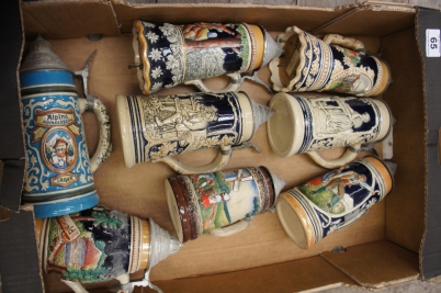 Appraisal: A collection of Large German Beer Steins some musical