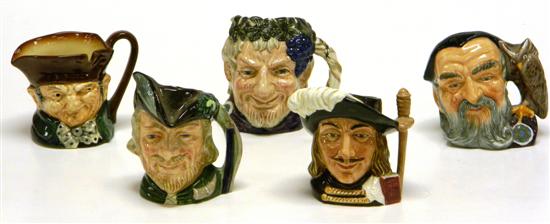 Appraisal: Group of five Royal Doulton toby jugs including Aramis D