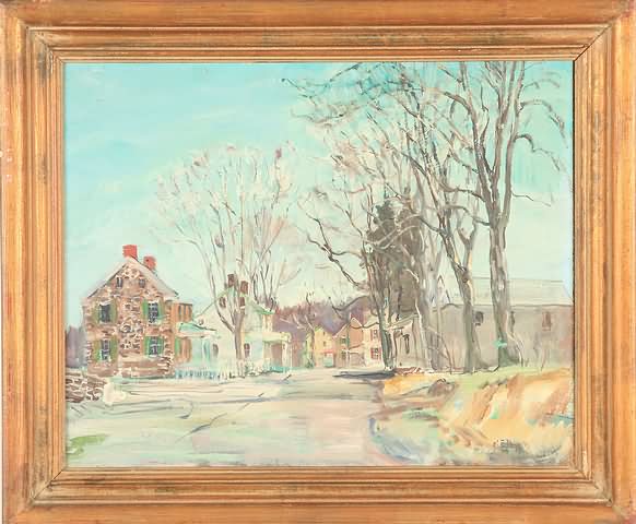 Appraisal: Early Spring Lumberville Bucks County Pennsylvania oil on board x