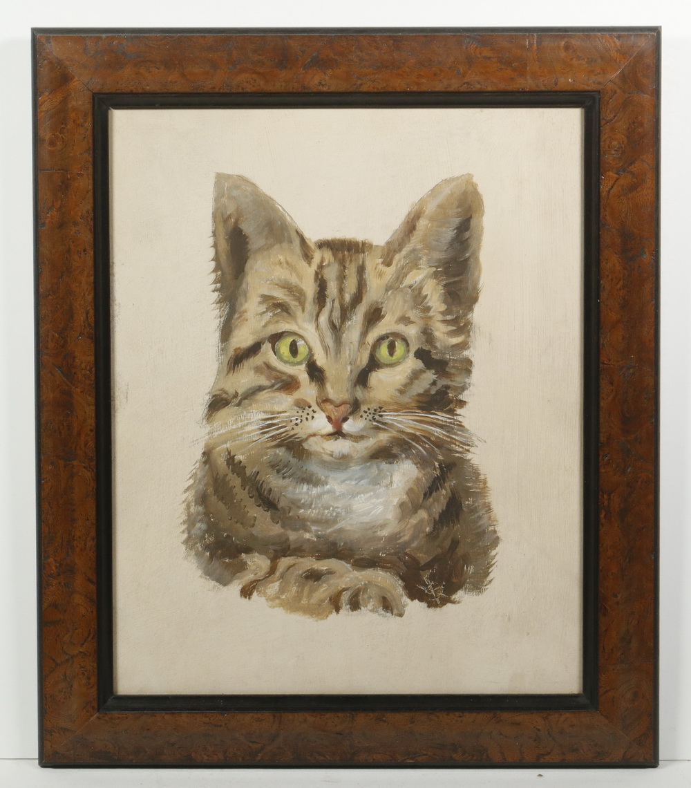 Appraisal: XANTHUS RUSSELL SMITH PA - Young Cat Bust oil on