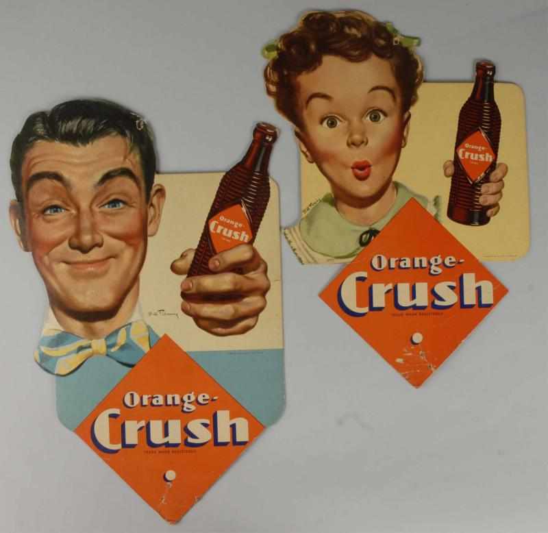 Appraisal: Lot of Cardboard Orange Crush Die-Cut Signs Description Includes one