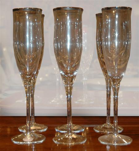 Appraisal: Set of Platinum Rimmed Stemware Estimate nbsp nbsp nbsp -