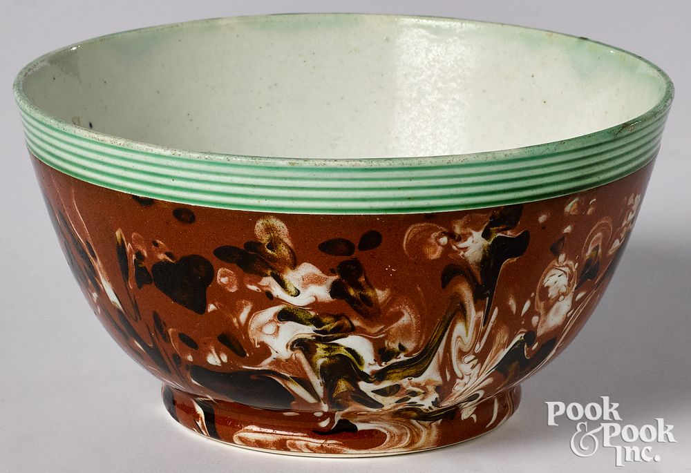 Appraisal: Mocha bowl Mocha bowl with splashed glaze h w Provenance