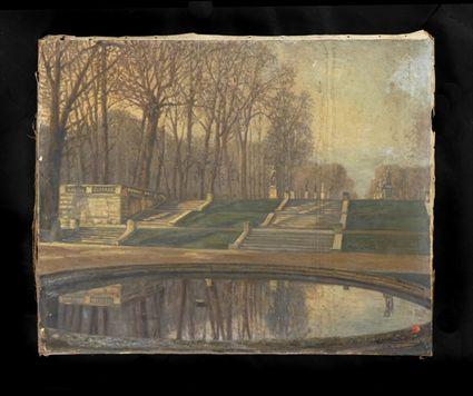 Appraisal: GEORGES PLASSE b REFLECTING POOL Oil on canvas x in