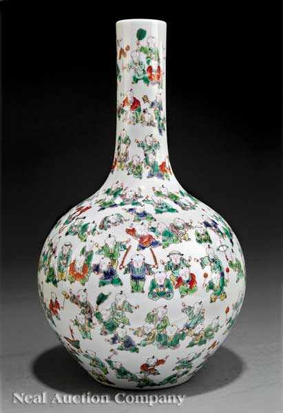 Appraisal: A Chinese Famille Verte 'Hundred Boys' Bottle Vase globular body