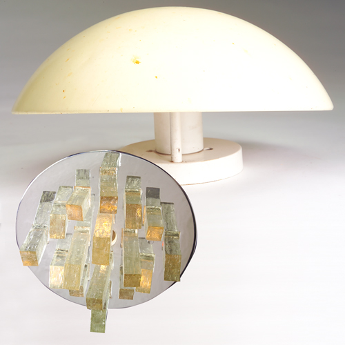 Appraisal: LOUIS POULSEN ETC Two pieces LOUIS POULSEN mushroom-shaped table lamp