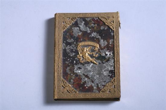 Appraisal: FRENCH BRONZE-DOR MOUNTED AND ENAMELLED NOTEBOOK early th century Bronze-dor