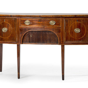 Appraisal: A Georgian Mahogany Line Inlaid Sideboard Early th Century Height