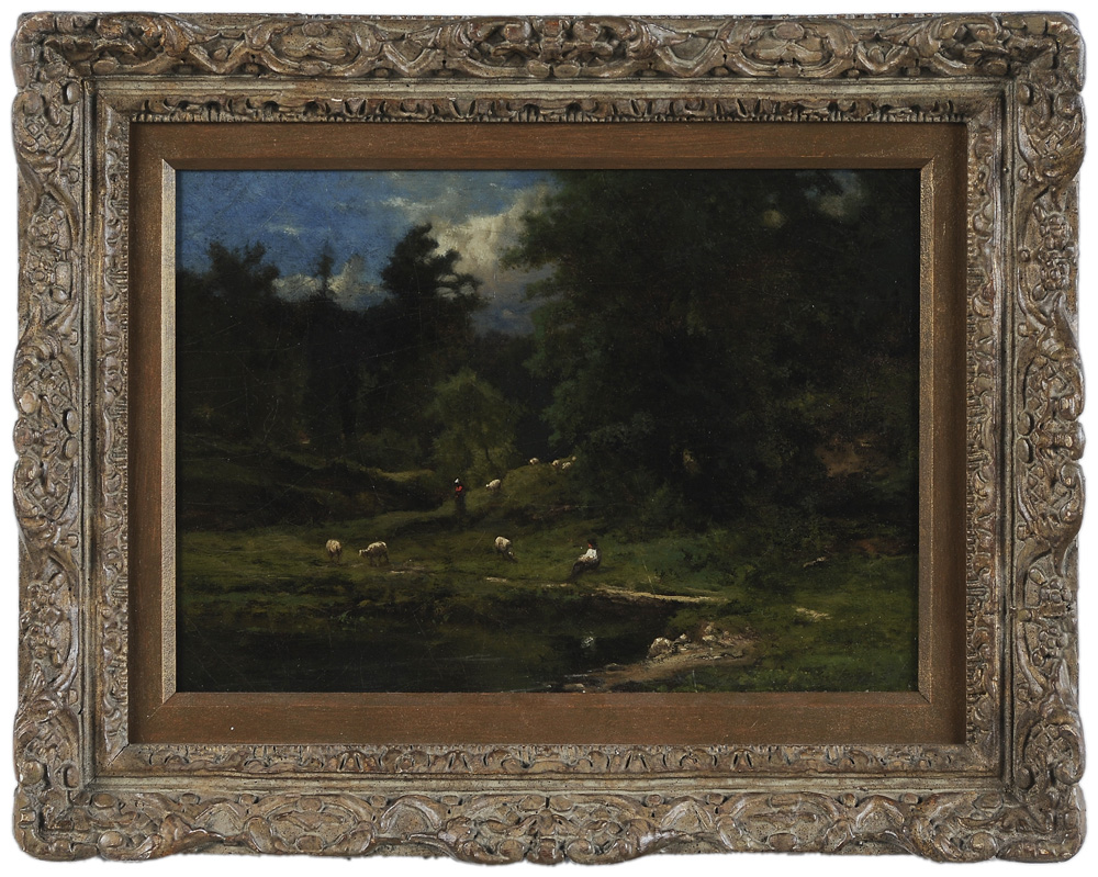 Appraisal: George Inness New York Massachusetts - Pastoral Landscape signed indistinctly