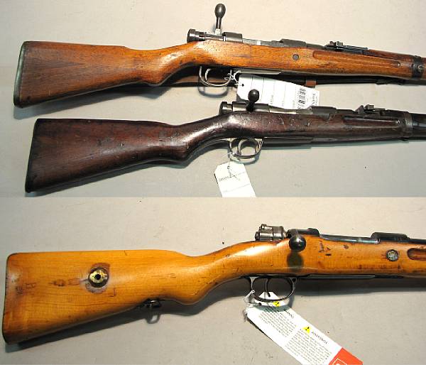 Appraisal: A lot of three bolt action military rifles Comprising Japanese