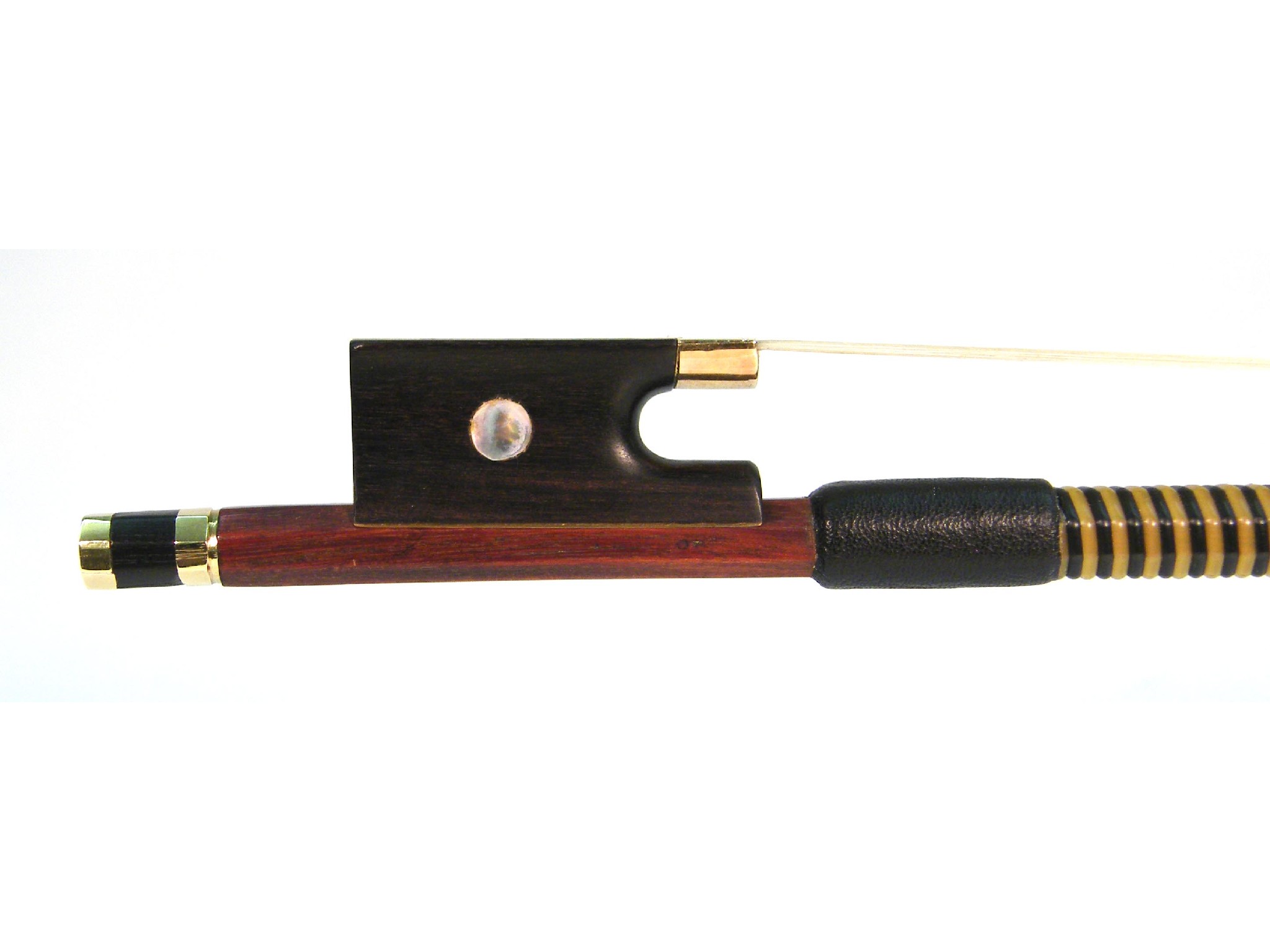 Appraisal: French gold mounted viola bow faintly stamped Morizot the stick