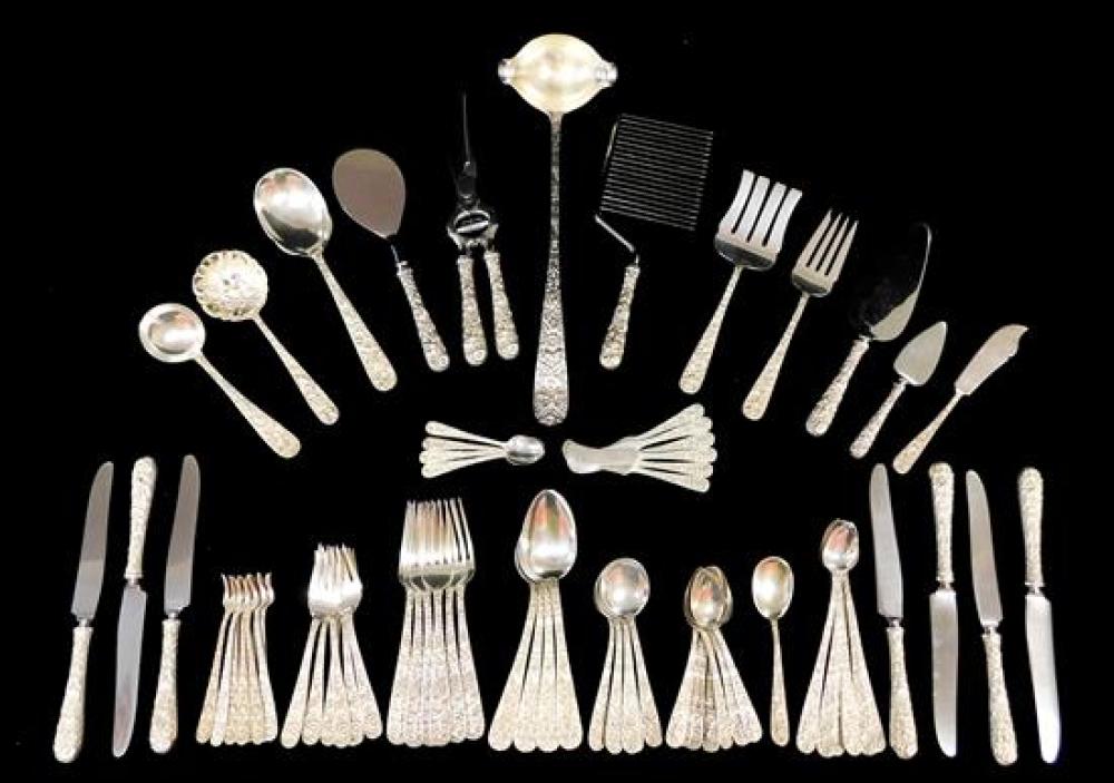 Appraisal: SILVER S Kirk and Son flatware and servingware with floral