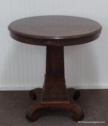 Appraisal: c Walnut Round Entry - Lamp Table This is for