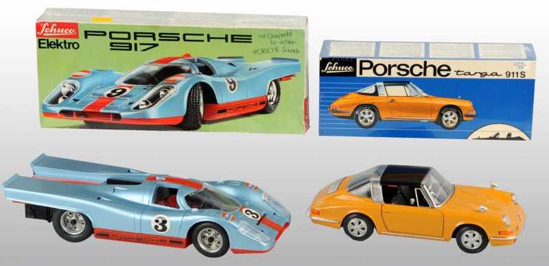 Appraisal: Lot of Tin Litho Schuco Race Car Toys Description German