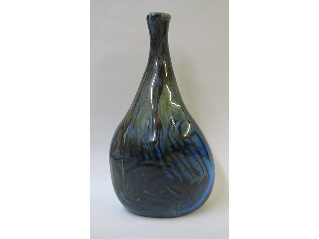 Appraisal: A Sam Herman glass bottle vase with green streaked decoration