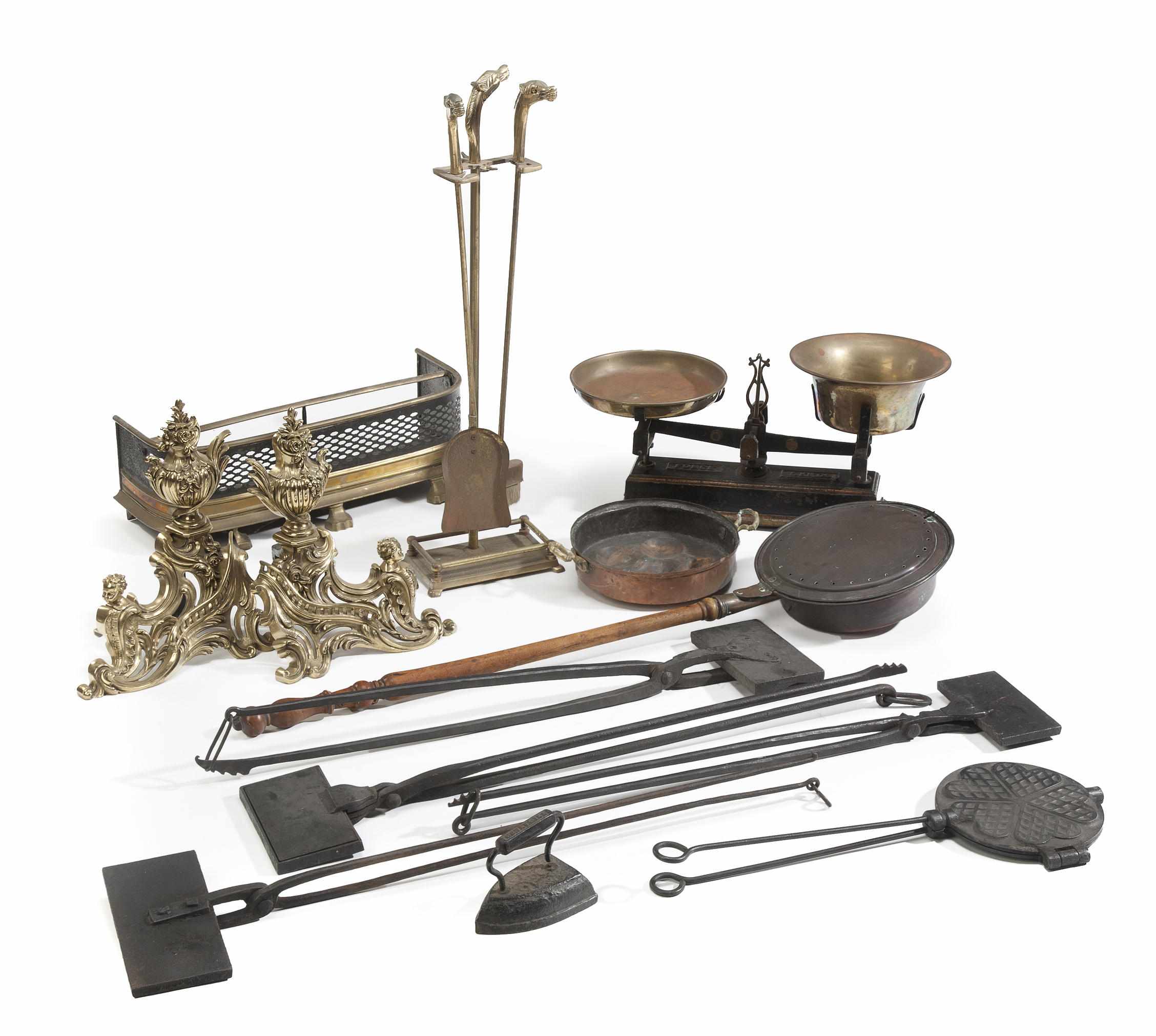 Appraisal: An assortment of metalwork articles Comprising a pair of Rococo