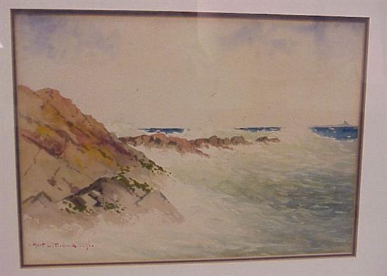 Appraisal: Hartwell Leon Woodcock Maine - watercolor on paper waves crashing