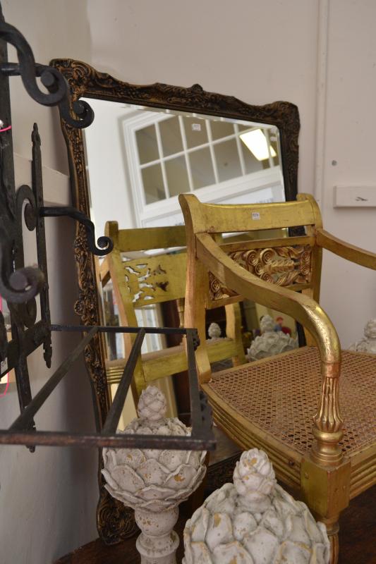 Appraisal: A GILT FRAMED BEVELLED EDGE MIRROR A GILT FRAMED BEVELLED