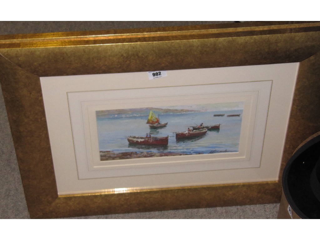 Appraisal: Two oil paintings of harbour scenes