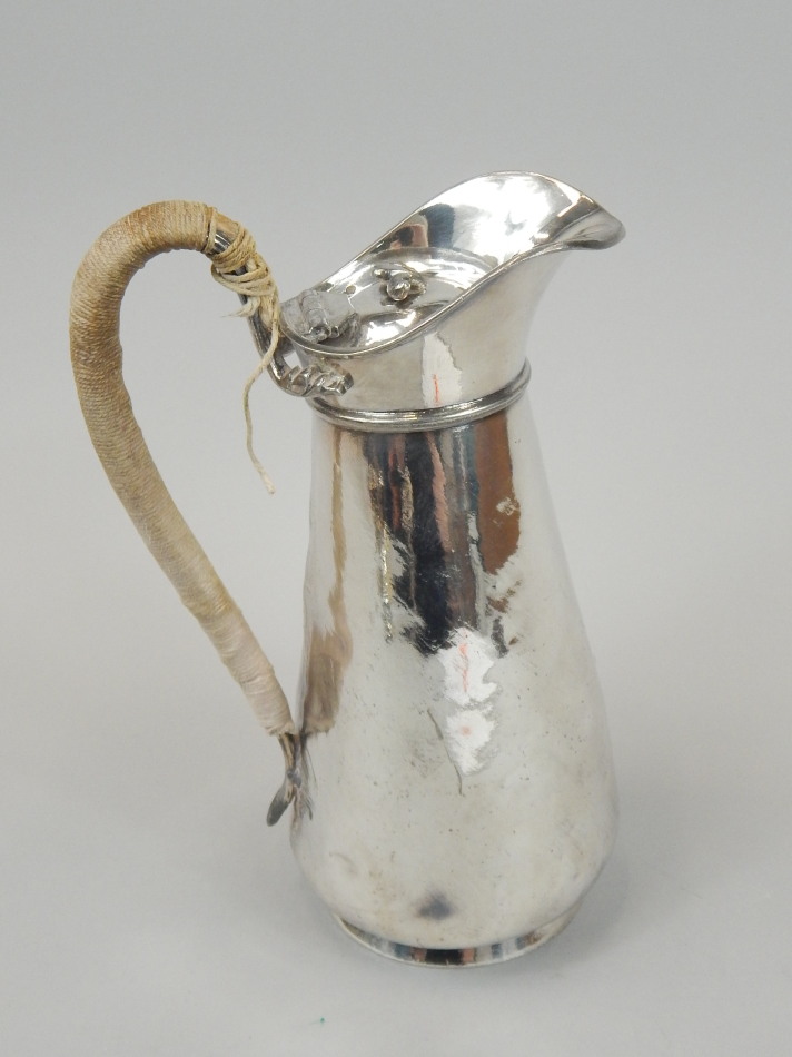 Appraisal: A thC silver plated Britannia metal hot water jug of