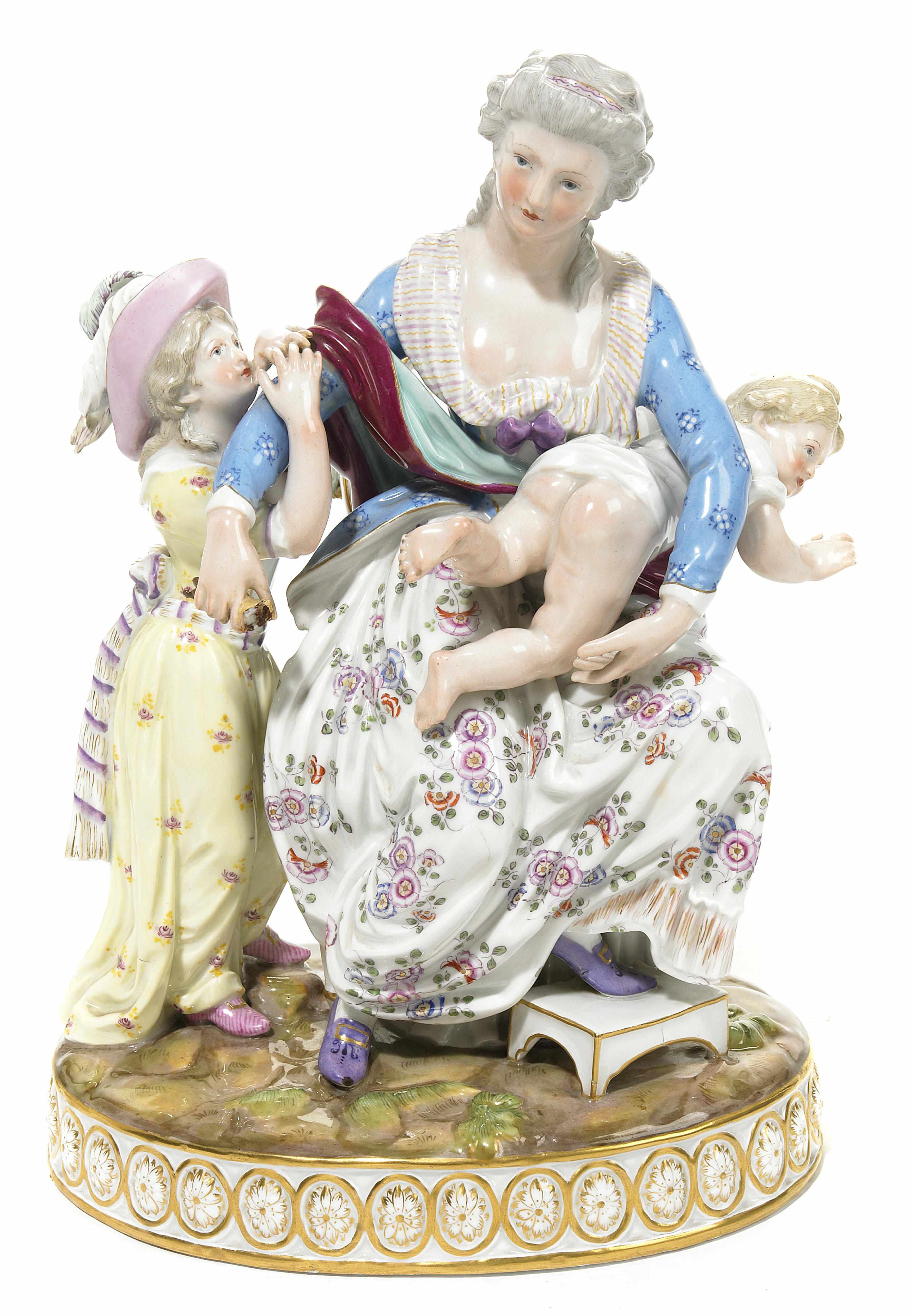 Appraisal: Property of various owners A Meissen porcelain figural group late