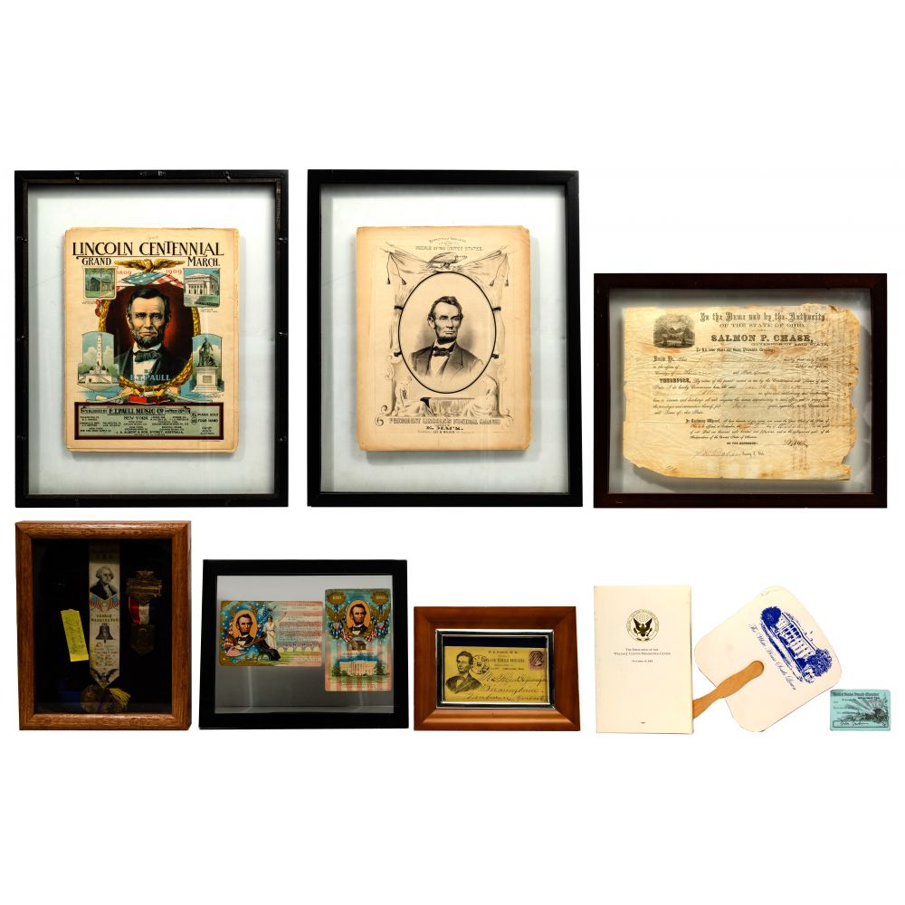 Appraisal: POLITICAL SOUVENIR ASSORTMENTIncluding a Stevengraph George Washington centennial book mark