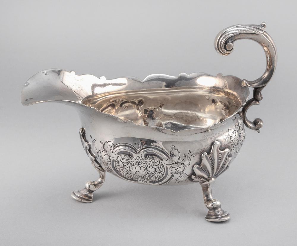 Appraisal: GEORGE II STERLING SILVER SAUCE BOAT LONDON S MAKER'S MARK