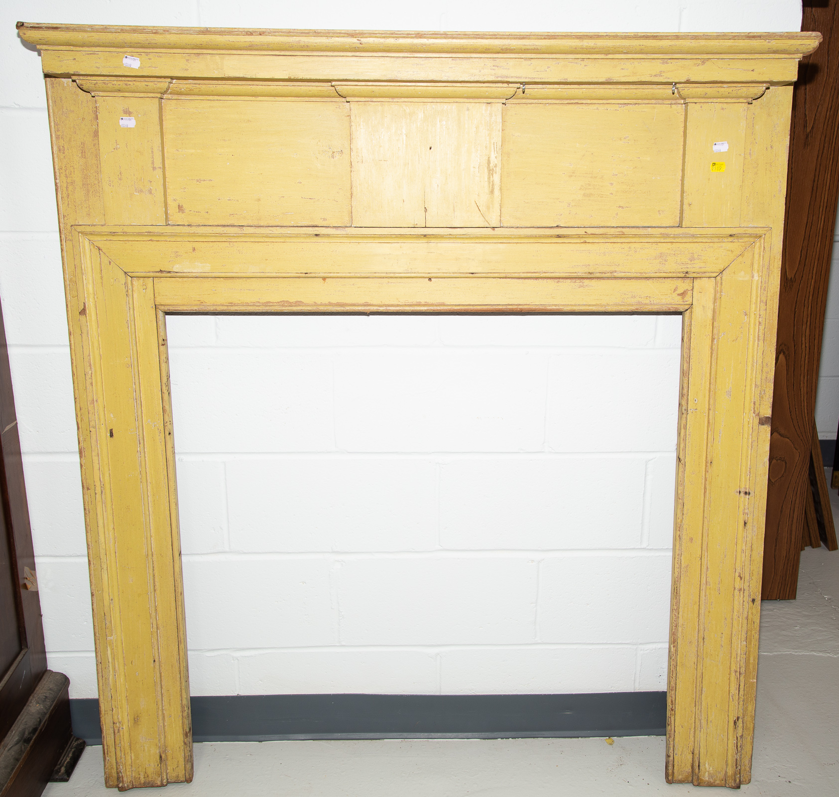 Appraisal: FEDERAL PAINTED PINE FIREPLACE SURROUND st quarter th century in