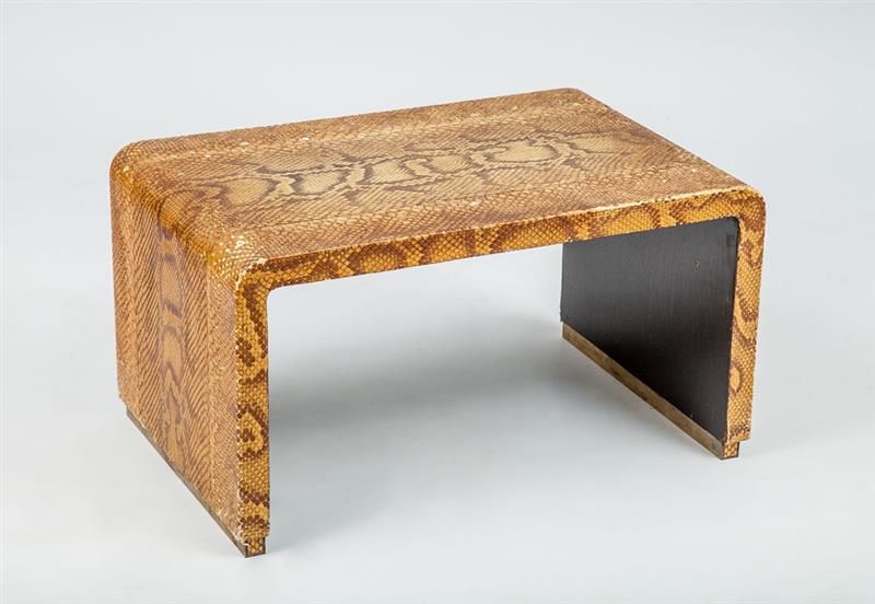 Appraisal: Python Skin-Covered Small Side Table x x in From the