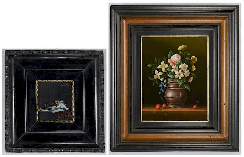 Appraisal: European O B Still Lifes st item Imre Giszinger Austria