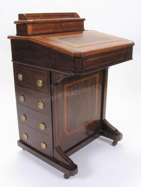 Appraisal: An antique davenport desk ca late th century locking fitted