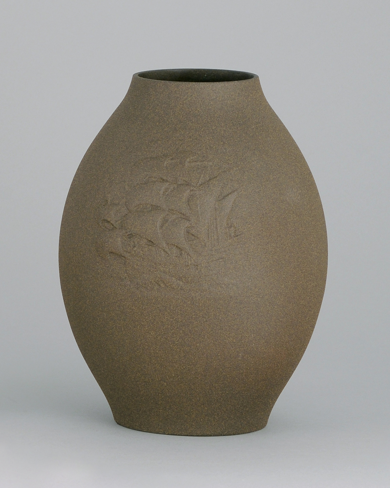 Appraisal: BRONZE PRESENTATION VASE Mid- th CenturyIn seed form with relief