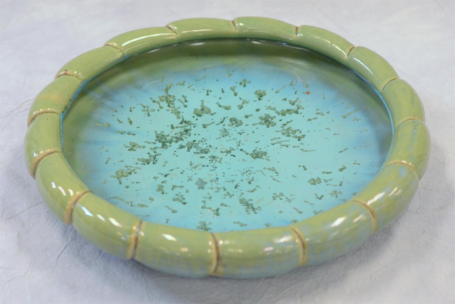 Appraisal: Fulper blue green crystalline glaze bowl dia x - h