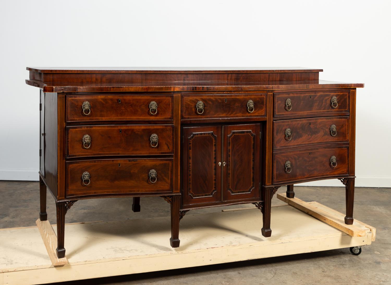 Appraisal: GEORGIAN STYLE MAHOGANY SIDEBOARD C English circa Georgian style mahogany