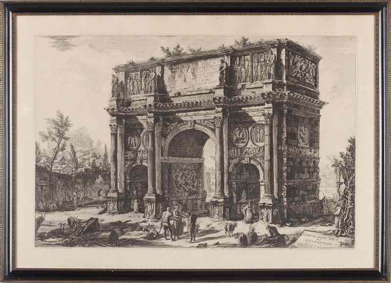 Appraisal: Piranesi Etching''Veduta Dell' Arco Di Constantio '' later Regia Calcografia