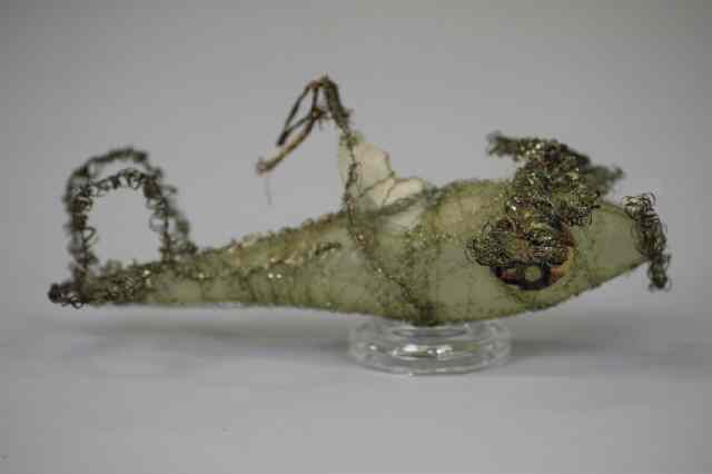 Appraisal: VICTORIAN WIRE WRAP AIRPLANE WITH SANTA CLAUS Rare example blown