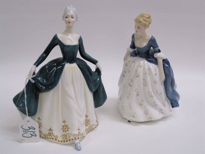 Appraisal: TWO ROYAL DOULTON PORCELAIN FIGURES Regal Lady HN H together