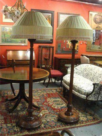 Appraisal: Pair of Mahogany Standing Lamps From a Larchmont home Dimensions