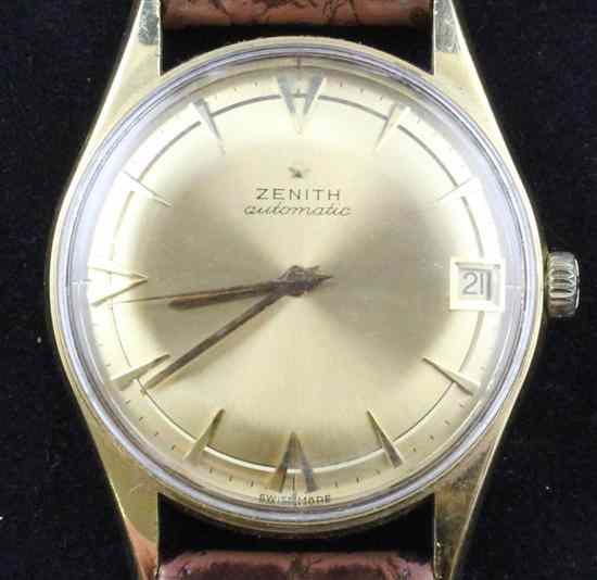 Appraisal: A gentleman's 's 's ct gold Zenith Automatic wrist watch